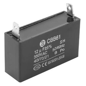 CBB61 مكثف 350VAC 12UF لمولد البنزين وبدء تشغيل محرك تكييف الهواء ، قذيفة بلاستيكية مع فتحة تركيب مريحة