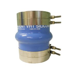 Trident Marine 272V6000-S/S Handbuilt Reinforced Silicone Wet Exhaust Single Hump Hose Or Bellows with Clamps, 6" ID x 8", 350-Degree Fahrenheit, Blue