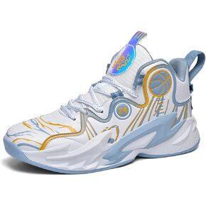 Mens Lace Up High Top Basketball Shoes Fashion Non Slip Outdoor Sneakers Soft Cushioning Sport Shoes for Running Tennis Athletic