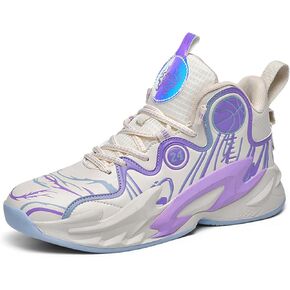 Mens Lace Up High Top Basketball Shoes Fashion Non Slip Outdoor Sneakers Soft Cushioning Sport Shoes for Running Tennis Athletic