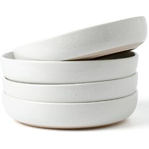 famiware Milkyway 33 oz Bowl Set, Pasta Bowls Set of 4, Salad Bowls Perfect for Your Friend for Housewarming, Thanksgiving, Christmas, White