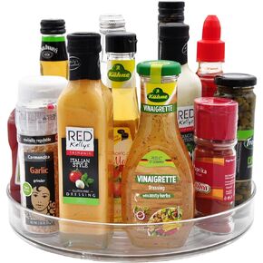 Amolliar Lazy Susan Organizer ، 11 "Lazy Susan Durntable لخزانة مجلس الوزراء ، المطبخ ، الثلاجة ، كونترتوب ، مخزن ، منظم الفضاء ، رف التوابل ، منظم البهارات ، تحت منظم بالوعة ، Clear 1 Pack