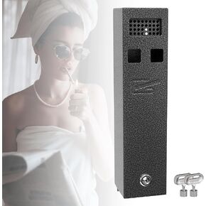 Wall Mounted Cigarette Butt Disposal,Receptacle,Ashtray,Bin,Fireproof, Prevention of Waterlogging, Corrosion Resistant, Smokeless, Suitable for Shop Entrance,Outdoor,Park,Smoking Areas.Grey