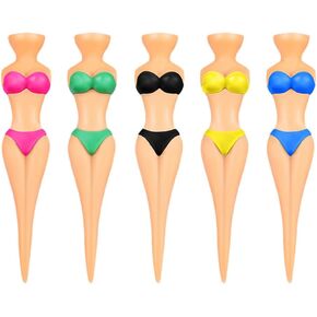 Baluue 5pcs Plastic Golf Tees for Women, Assorted Colors, 3.07 Inch, Women Golf Tees, Lightweight and Portable, Ideal for Golf Training and