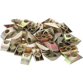 uxcell 8mm Hole Dia Furniture Connector Half Moon Nuts Spacer Washer Bronze Tone 50PCS