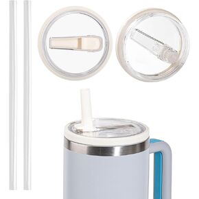 2 Pack 30 Oz Replaceble Tumbler Flip Straw Lid fit for Stanley Quencher H2.0 FlowState Tumber, Leak Proof Lid Replacement for Stanley Cup, Spill Proof Splash Reusable Dustproof Tumbler Cover