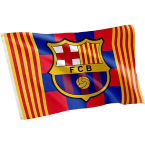 Desert Cactus FC Barcelona Flag Barça Barca Football Futbol Soccer 100% Polyester Indoor Outdoor 3x5 feet Banner (Flag A)