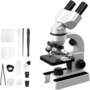 Microscope-40-1600X Magnification,Biological Educational Microscope for Students,with Phone Clip,Biological Specimen and Fill Light (2)