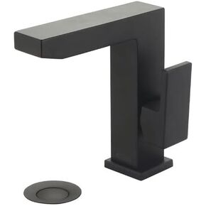 MOD Deck Mounted Single Hole Bathroom Faucet with Drain Assembly - Matte Black
