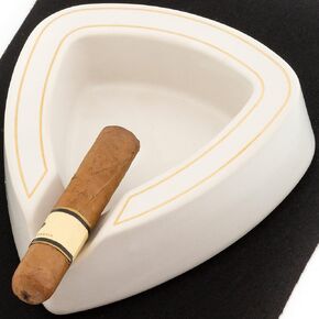 Ceramic Cigar Ashtray For Men, Durable Solid 1 Slot Cigar Holder, Large Heavy Outdoor Glass Cigar Ashtrays For Patio, Unique Ceramic Cigar Ash Tray For Home Office Decoration,Cigars Gift (MDL-CCZ)
