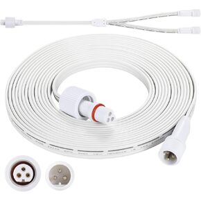 Permanent Outdoor Lights Extension Lead Waterproof Cord,Waterproof Extension Cable 3Pin,IP68 Extension Cable，13FT