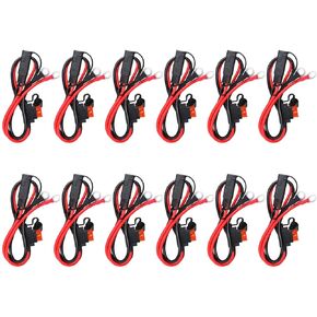 12PCS SAE to O-Ring Terminal Harness, 2FT Battery Tender Extension Cable 16AWG Battery Tender Accessories with 10A Fuse,Motorcycle Battery Trickle Charger Extension Cord-Red & Black-24inch