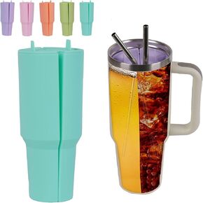 Silicone 2-in-1 Stanley Cup Divider Compatible with Stanley Cup 40 Oz,Reusable Stanley Drink Divider for Coffee,Juice (Blue)