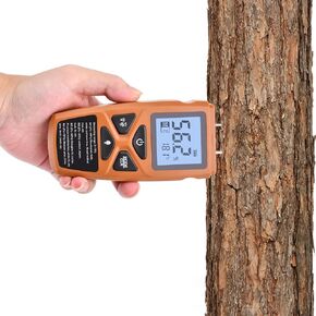 Moisture Meter for Firewood, Pin-Type Digital Moisture Tester, Wood Moisture Meters for Walls, Firewood Floor Humidity Detector Lumber Humidity Tester for Wood Wall Firewall Paper Cerimic Ceiling