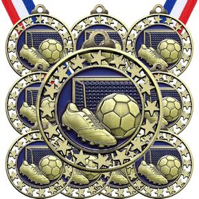 Misdary 12 Pack Award Medals with Neck Ribbons Participation Trophies for Kids Sports Mental Awards Party Favors for Sports Competitions Celebration Gift