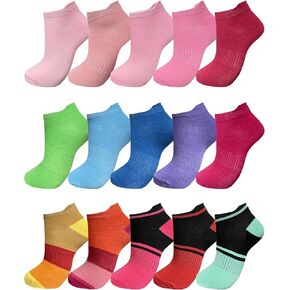 15 Pairs Women Ankle Socks for Women, Assorted Running Socks, Ankle Athletic Socks Low Cut with Heel Tab