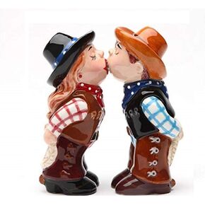 Cowboy and CowgirlMagnetic Ceremic Salt and Pepper Shakers
