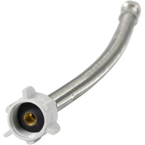 CNCT1274 No Lead Stainless Steel Braided Tank Supply Line with 3/8'' Compression Fitting and 44020 BC Plastic Nut, 12
