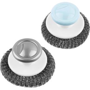 Stainless Steel Wool Scrubbers, 2 Pack, Scrubbing Scouring Pads for Kitchens, Bathrooms, Pots, Pans, Sinks, Grey Blue