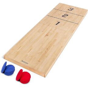 مجموعة لعبة Gosports Trossski Shuffleboard Cornhole - لوحة ألعاب خشبية 6 أقدام و 2 قدم مع 8 أكياس فول لمتعة الفناء الخلفي أو الخلفي
