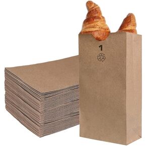 EcoQuality 1000 Mini Brown Kraft Paper Bag (1 lb) Small - Paper Lunch Bags, Small Snacks, Gift Bags, Grocery, Merchandise, Party Bags (3 1/2 x 2 3/8 x 6 7/8) (1 Pound Capacity)