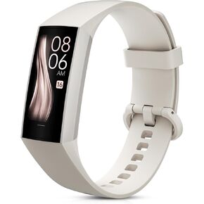 Fitness Tracker with Heart Rate Blood Oxygen Blood Pressure Sleep Monitor,1.10''AMOLED Touch Color Screen,IP67 Waterproof Activity Tracker,Step Counter for Walking for Women Men (Beige)