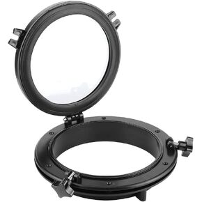 Qiilu Boat Porthole, 10in Marine Hatch Porthole Round Opening Black Portlight Porthole Universal for RV Boat Yacht