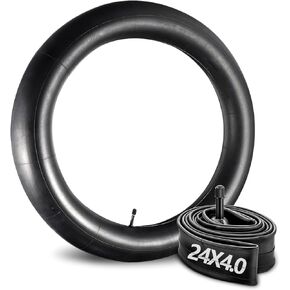Bike Fat Inner Tube 24x4.0 inch, 2-Pack Electric Heavy Duty Tire Tubes AV 32mm Schrader Valve, Compatible with 24" E-Bike Tire Tubes