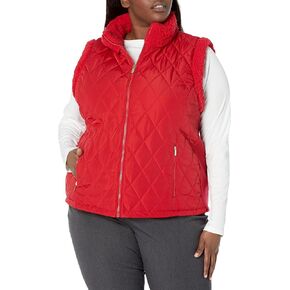 Calvin Klein Women's Plus Size Quilted Sherpa Comfortable Poly Everyday Outerwear