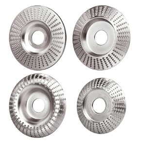 4 Pieces Wood Shaping Disc Set Grinder Shaping Disc Set,Abrasive Disc 5/8Inch(16mm) Bore for Wood Cutting Shaping Polishing, fit for All 4 Inch Angle Grinders(Silver)