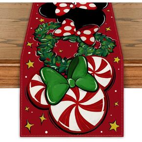 Christmas Table Runner Christmas Cartoon Mouse Table Cover New Year Winter Xmas Decor Red Christmas Decorations for Home Party