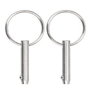 2 PCS Marine 316 Stainless Steel Quick Release Pin Bimini Top Pin, Diameter 1/4"(6.3 mm), Overall Length 1.5"(38 mm), Usable Length 1"(25.4 mm)