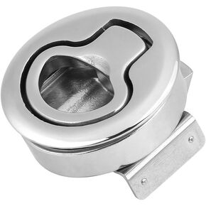 Acouto Boat Locking 2 Inch Stainless Steel Boat Round Deck Hatch Flush Pull Lock Hatch Lock for Marine Yacht RV