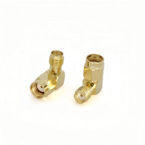 2 PCS RP-SMA 90 درجة محول RP-SMA الذكور إلى SMA أنثى موصل الزاوية اليمنى من الذهب SMA RF كوع موصل محور لكوع FPV ، الراديو ، البث ، البث