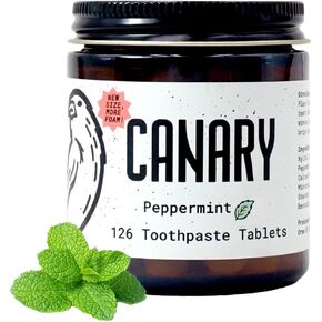 Canary Hydroxyapatite Toothpaste Tablets Peppermint - Remineralizing, Fluoride Free, All Natural Tabs with Xylitol - Great for Travel, Plastic Free - 126 Count