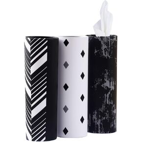 Car Tissues Holder with Facial Tissues Travel Tissue Tubes Box Container Perfect Fit for Car Cup Holder Car Tissues Cylinder (Black)