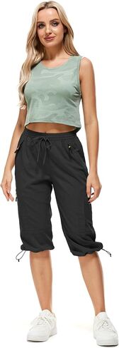 Women's Cargo Capris Pants Casual Hiking Lightweight Quick Dry Travel Summer Pants for Women in Kuwait