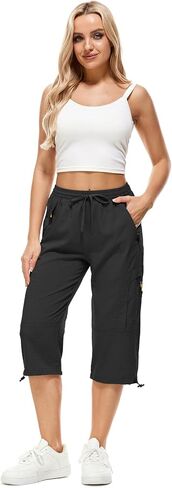 Women's Cargo Capris Pants Casual Hiking Lightweight Quick Dry Travel Summer Pants for Women in Kuwait