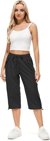 Women's Cargo Capris Pants Casual Hiking Lightweight Quick Dry Travel Summer Pants for Women in Kuwait
