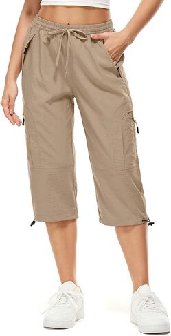 Women's Cargo Capris Pants Casual Hiking Lightweight Quick Dry Travel Summer Pants for Women in Saudi Arabia