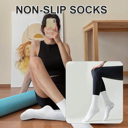 اثنين من الأزواج الجوارب الجوارب مع قبضة للنساء ، الجوارب قبضة بيلاتيس جوارب طاقم الرياضة ، الجوارب اليوغا للنساء الجوارب اللبنة مع قبضة للنساء مناسبة لمعظم الرياضات الداخلية والخارجية in Kuwait