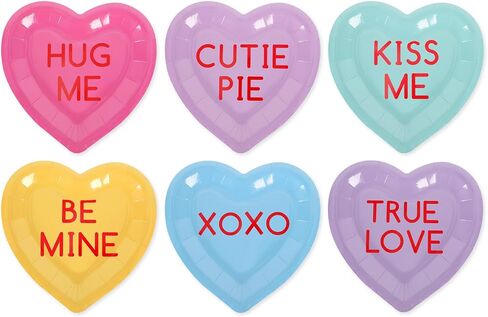 Whaline 36Pcs Heart Paper Plates Valentine's Day Paper Plates Disposable Heart Dinner Plates Conversation Heart Decorative Tableware for Valentine's Day Anniversary Wedding Party Supplies,7.5 x 7.5 in in Saudi Arabia