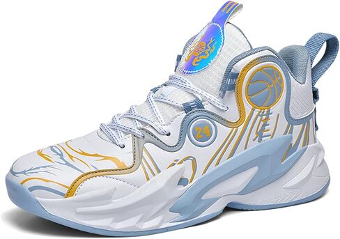 Mens Lace Up High Top Basketball Shoes Fashion Non Slip Outdoor Sneakers Soft Cushioning Sport Shoes لتشغيل التنس الرياضي in Kuwait