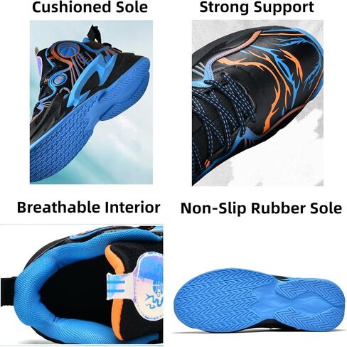 Mens Lace Up High Top Basketball Shoes Fashion Non Slip Outdoor Sneakers Soft Cushioning Sport Shoes لتشغيل التنس الرياضي in Kuwait