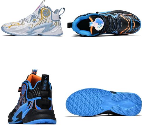 Mens Lace Up High Top Basketball Shoes Fashion Non Slip Outdoor Sneakers Soft Cushioning Sport Shoes لتشغيل التنس الرياضي in Kuwait