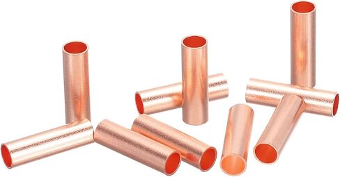 MECCANIXITY 10Pcs 4 Gauge Non Insulated Butt Connectors,4 AWG Electrical Wire Seamless Crimp Terminals Butt Terminals for Automotive, Marine Rose Gold in Saudi Arabia