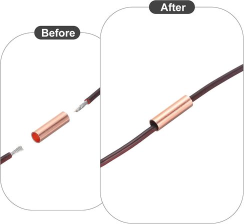 MECCANIXITY 10Pcs 4 Gauge Non Insulated Butt Connectors,4 AWG Electrical Wire Seamless Crimp Terminals Butt Terminals for Automotive, Marine Rose Gold in Saudi Arabia