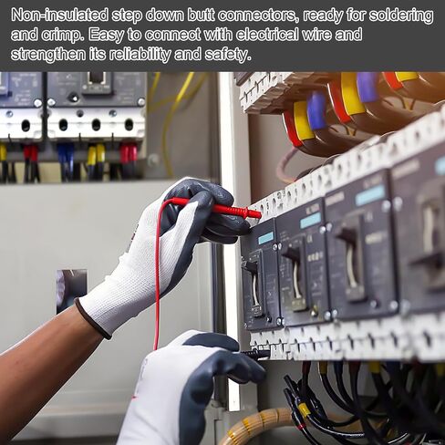 MECCANIXITY 10Pcs 4 Gauge Non Insulated Butt Connectors,4 AWG Electrical Wire Seamless Crimp Terminals Butt Terminals for Automotive, Marine Rose Gold in Saudi Arabia