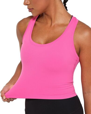 Ukaste Women's Studio Essential Racerback Cropped Tank Top Sleeveless Workout Tops Athletic Yoga Shirts in Kuwait