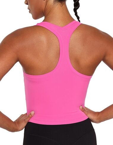 Ukaste Women's Studio Essential Racerback Cropped Tank Top Sleeveless Workout Tops Athletic Yoga Shirts in Kuwait